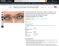 Beyaz kontakt lensler ve yeşil göz makyajıyla bir modelin gözlerinin dramatik yakın çekimi; Avrupa'daki projeler için gösterişli güzellik fotoğrafçılığı.